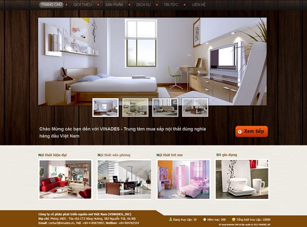 Thiết kế web trang trí nội thất, mẫu web PNNT2